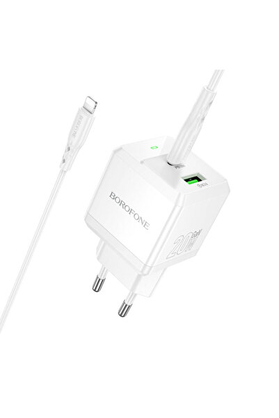 Borofone Încărcător de perete cu două porturi PD 20W + cablu, Intenso, BN19