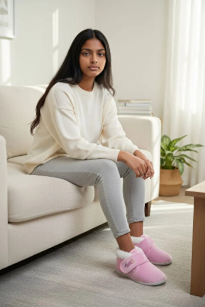 GEZER Children's Full Orthopedic Velcro Fur-Lined Nursery Kindergarten Home Slippers Boots