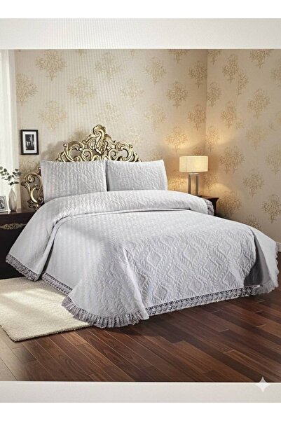 SURGUN ÇEYİZ Ultrasonic Microfiber French Lace Double Luxury Bedspread - Pill...
