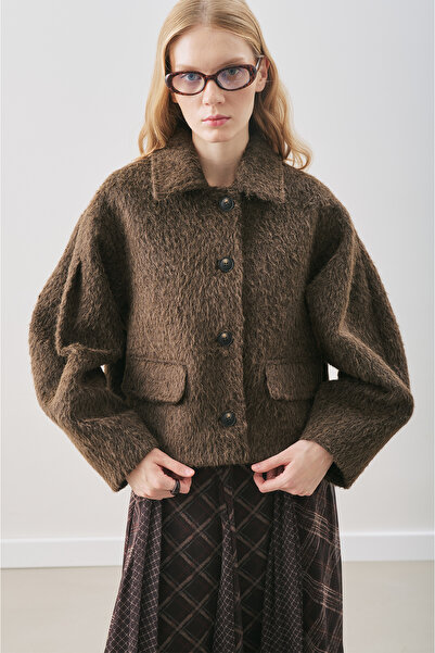 Manuka Boucle Short Coat Brown