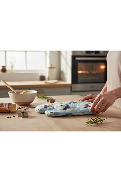 Soft and Baby Oven Mitts with a New Year Theme, Christmas Theme