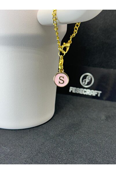 FESECRAFT S Letter Pink Charm Stnly Quencher Compatible Thermos Accessory Bag Accessory