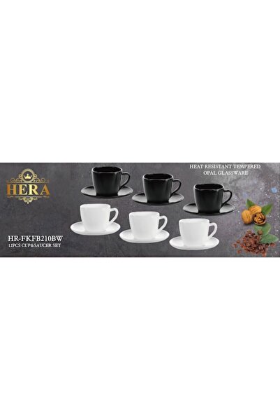 HERA Opal Black & White 12-piece Coffee/Tea Set