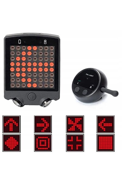 zola Semnalizare LED cu telecomanda pentru bicicleta, 8 proiectii, 2 moduri, ...