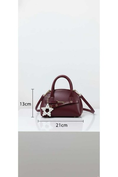 cantamella Cantamella Bordo, Small Size Hand and Shoulder Bag with Pearl Charm Gift