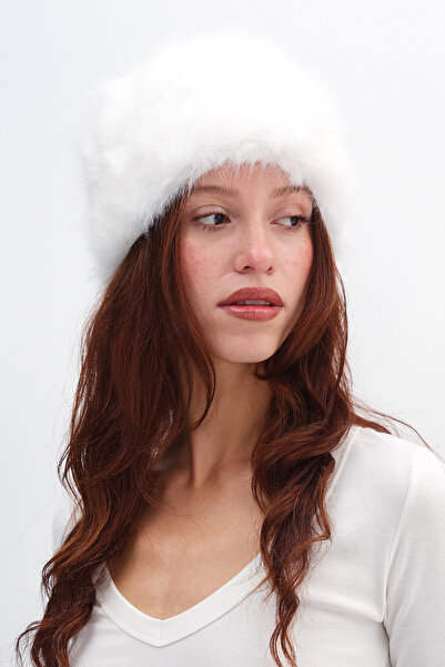 Addax Fur Plush Hat Şpk1091