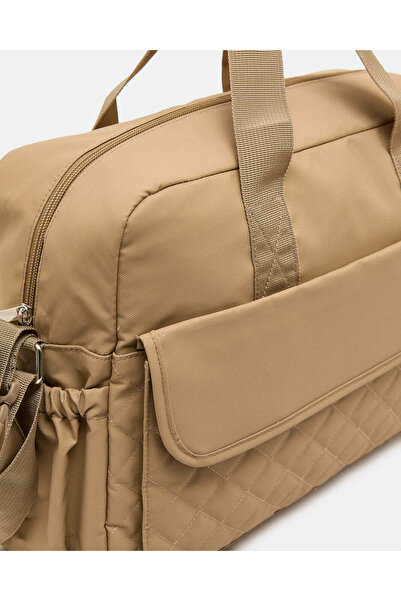 REDTAG Brown Quilted Diaper Bag With Changing Mat