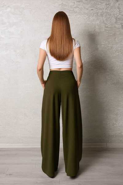 Maison La Femme Women's pleated palazzo pants with hidden pockets