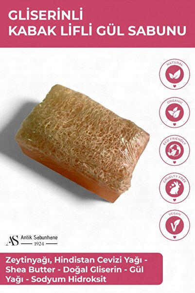 AS ANTİK SABUNHANE 1924 Pumpkin Fiber Glycerin Rose Soap