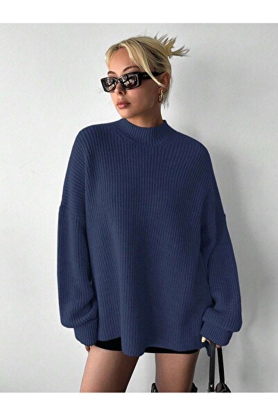 Sea Style Pulover supradimensionat tip tricotaj Half Fisherman