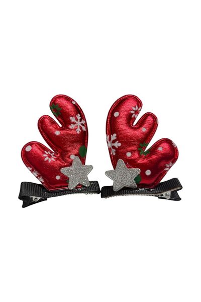 Melkady Aksesuar Melkady 554A - Double Deer Themed Luxury New Year/Christmas Hair Clip, Party Style Accessory