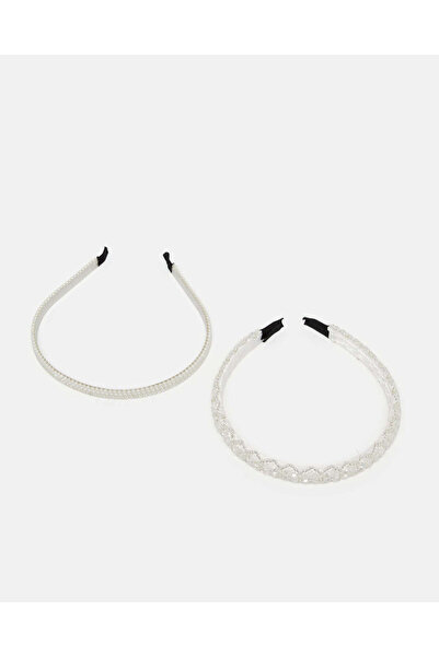 REDTAG Women White Embellished Headband Set (2 Piece)