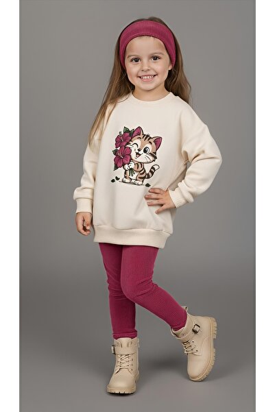 PİNPON Three Yarn Velvet Leggings Girl's Suit