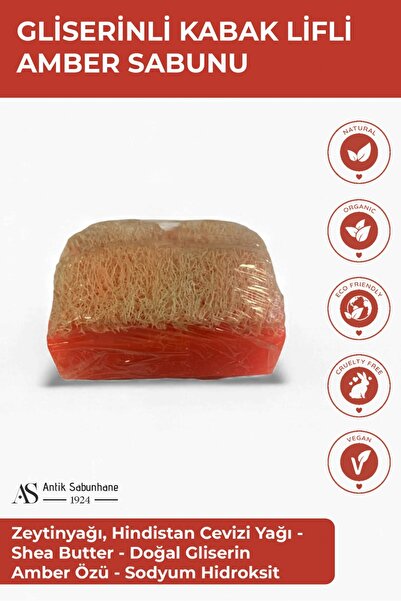AS ANTİK SABUNHANE 1924 Glycerin Amber Pumpkin Fiber Soap – Skin Renewing Natural Care