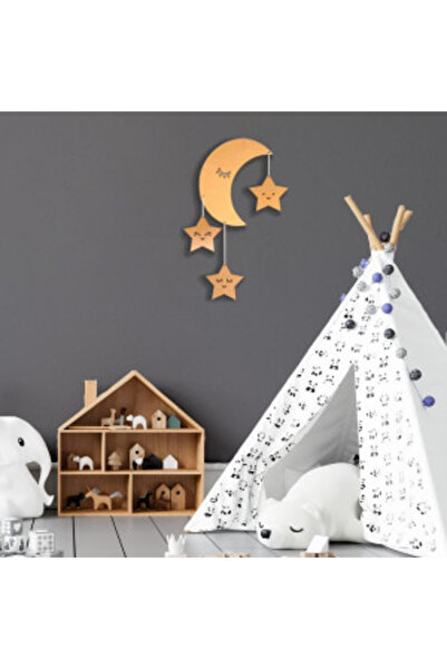 Otto Children's wall decoration, Dream, Moon and Stars, MDF, gold