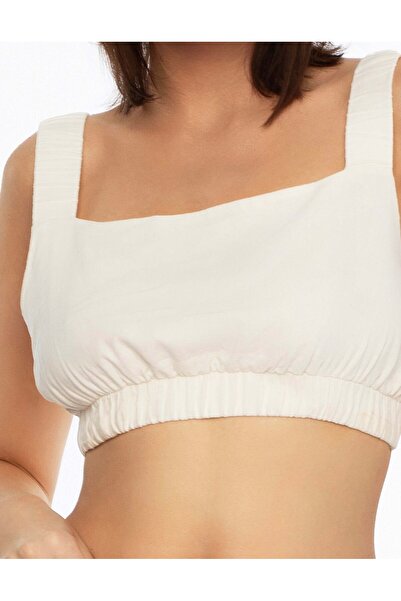 ESOTIQ Women's Crop Top Wide Straps Sleeveless Bralette Style Viscose Cotton & Linen | Soley