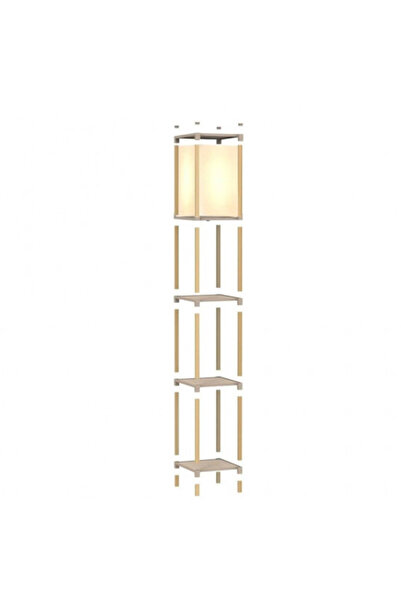 Artenova Corner floor lamp with 3 shelves made of wood and plastic