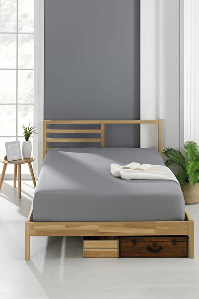 Valezium Anthracite Elastic Fitted Bed Sheet (Without Pillow)