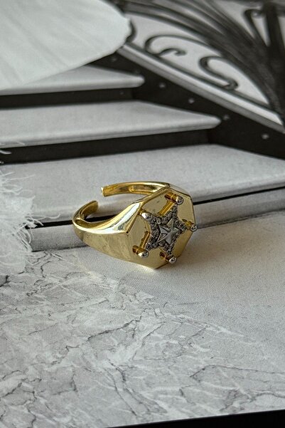 Trendy Butik خاتم نجمة من الصفائح الفولاذية