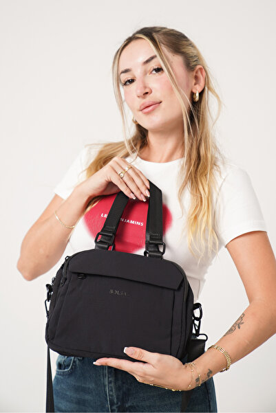 Solo Bag Women's Multi-Compartment Waterproof Crinkle Casual Black Crossbody Hand and Shoulder Bag