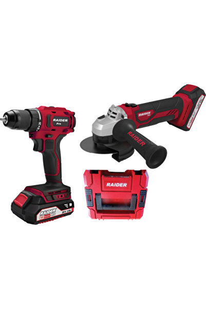Raider set burghiu RDP-PBCDI20 20V 2Ah și polizor unghiular SPAG20 20V 4Ah