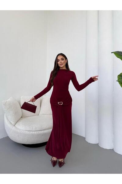 Rabi Shine Sandy front buckle and gathered detail dress