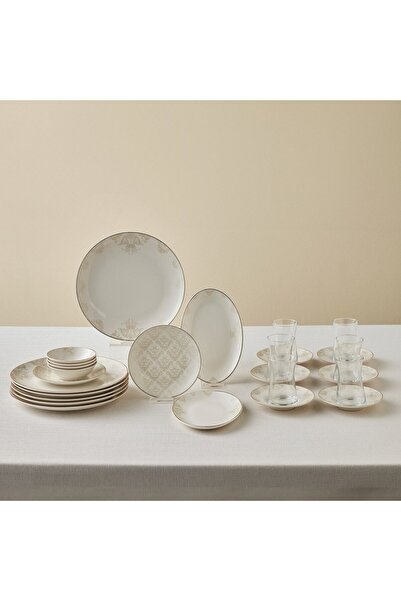 Karaca Siena 20-Teiliges Frühstücksset, Weiss