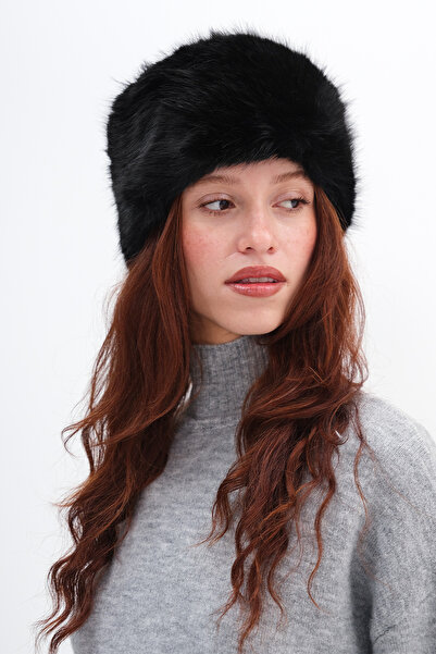 Addax Fur Plush Hat Şpk1091