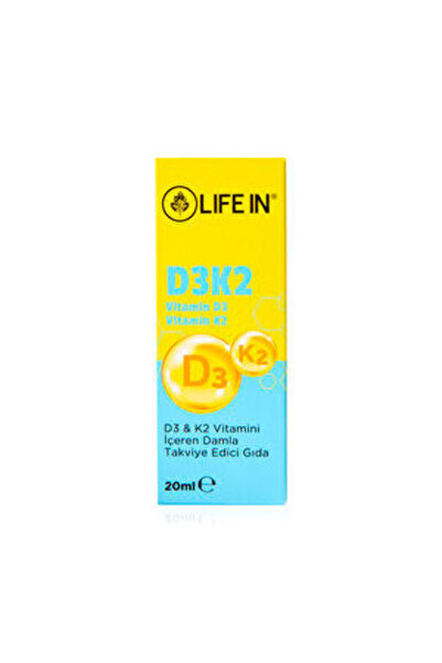 Life In D3 Vitamin D3 Supplement Food Supplement with Vitamin K2 20 ml