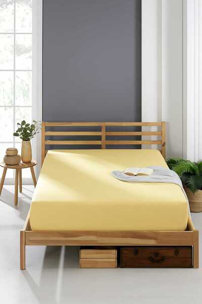 Valezium Yellow Elastic Fitted Sheet (Without Pillow)