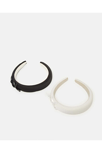 REDTAG Girls Black And White Bow Headband Set (Pack of 2)