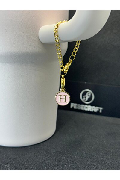 FESECRAFT H Letter Pink Charm Stnly Quencher Compatible Thermos Accessory Bag...
