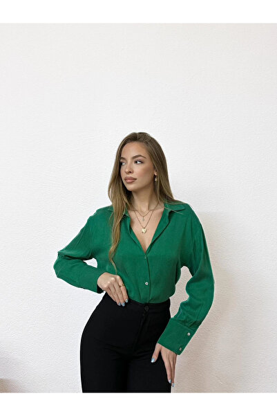 PROTO SUIT Stretch Fabric Transitional Green Shirt