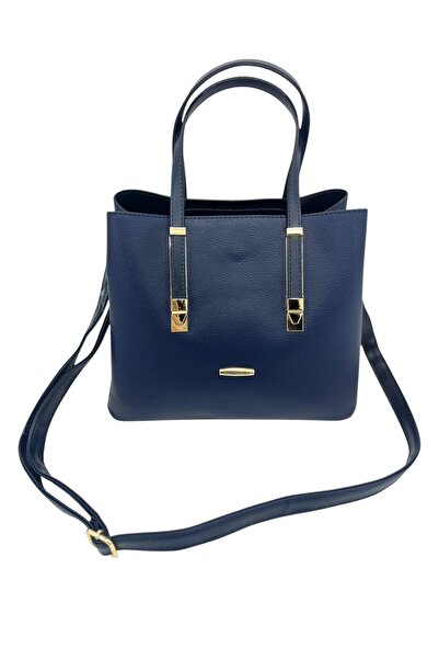 Sanmorris Women's Long Strap 4-Compartment Simple and Stylish Hand and Shoulder Bag with Gold Accessories