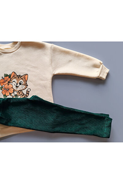 PİNPON Three Yarn Velvet Leggings Girl's Suit