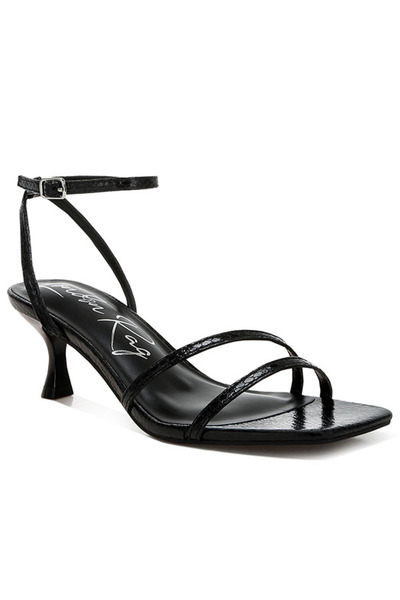london Rag Women Faux Leather Strappy Sandals in Black