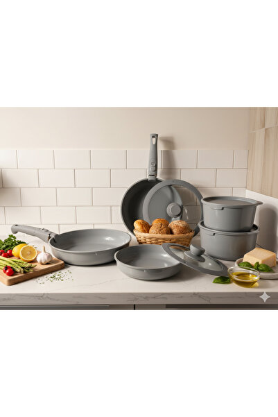 Masterchef 15-Piece Interlocking Induction Compatible Detachable Handle Cookw...