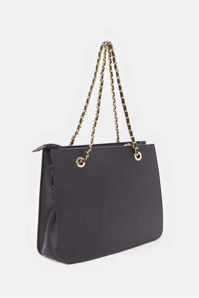 REDTAG Women Black Textured Day Bag