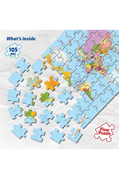 Funskool World Map Floor Puzzle - (105 pieces)