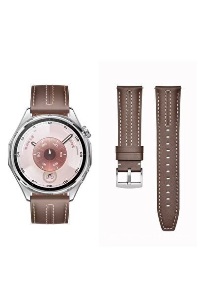 redmud teknoloji Huawei Watch Gt6 Pro 46 /Gt6 / Gt5 Pro / Gt5 / Gt4 46 Mm İle Uyumlu Dikiş Detaylı Deri 22 Mm Kordon