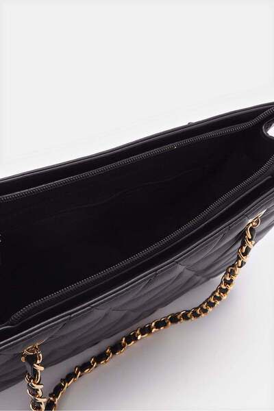 REDTAG Women Black Textured Day Bag