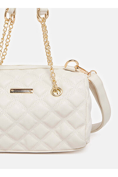 REDTAG Women Cream Textured Bollin Bag