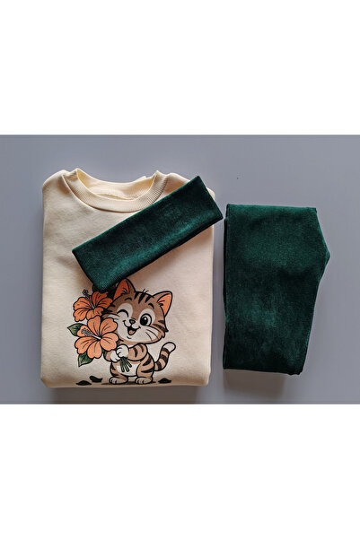 PİNPON Three Yarn Velvet Leggings Girl's Suit