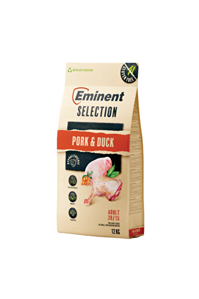 eminent Selection Adult Dry Dog Food, Pork and Duck, Gluten free, 28/15, 12 kg