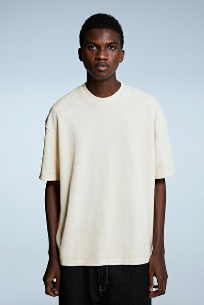 Bershka Textured short sleeve T-shirt