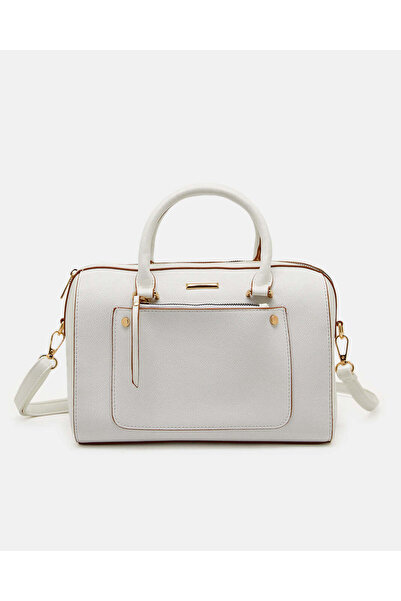 REDTAG Women White Day Bag With Contrast Edges