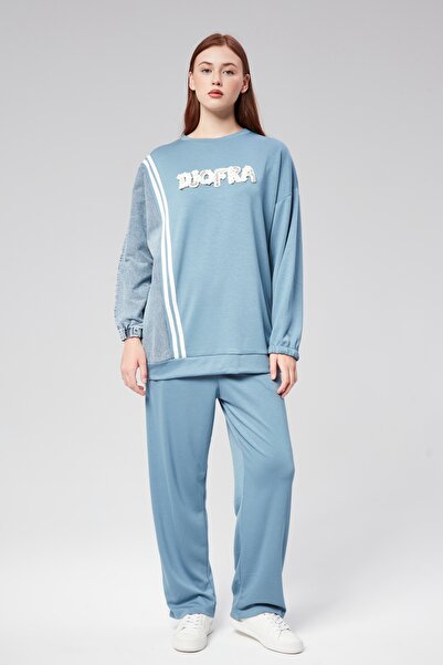 Hatun Atila Hatunatila Modal Fabric and Jeans Garnished Suit - 7843