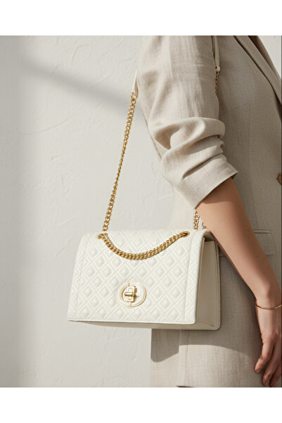 REDTAG Women White Quilted Messenger Bag