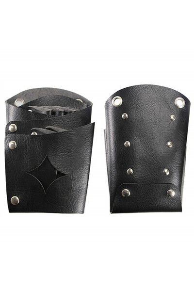 PUFO Shoulder bag for barber tools, stylist, hairdresser, cosmetics, star and staple pattern, black