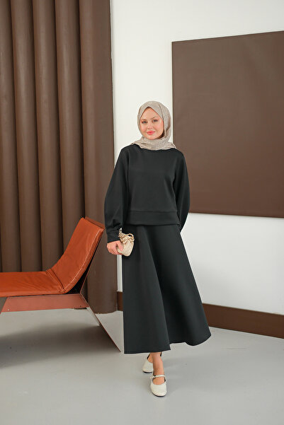 LOCCO Women's Crew Neck Scuba Suit Black